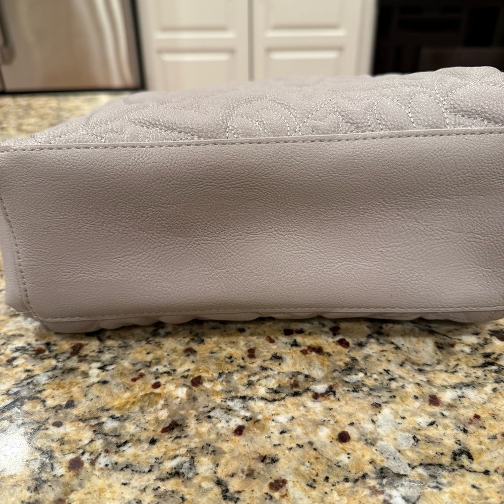 Betsey Johnson Gray Quilted Satchel with Detachable Strap - Picture 3 of 14